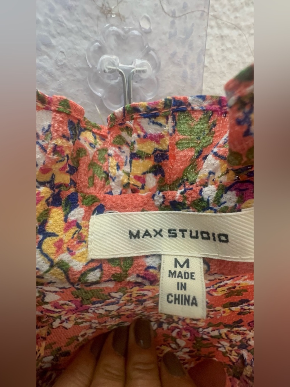 Max Studio Coral Floral Smocked Maxi Dress - Picture 5 of 7